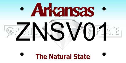 ZNSV01 Arkansas License Plate