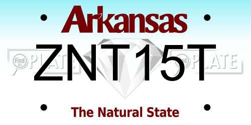 ZNT15T Arkansas License Plate