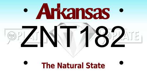 ZNT182 Arkansas License Plate