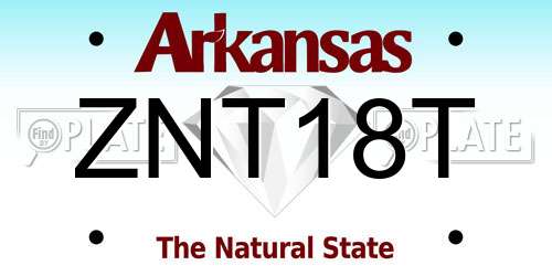 ZNT18T Arkansas License Plate