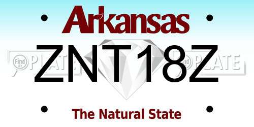 ZNT18Z Arkansas License Plate