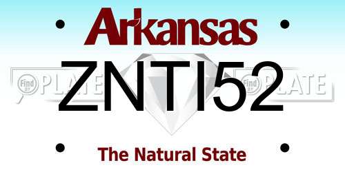 ZNTI52 Arkansas License Plate