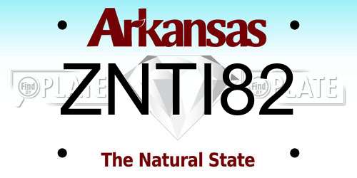 ZNTI82 Arkansas License Plate