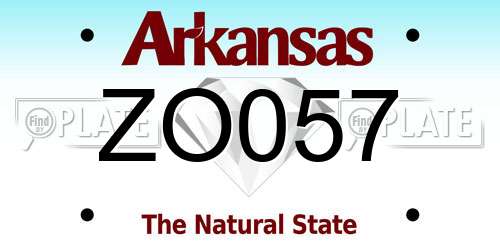 ZO057 Arkansas License Plate