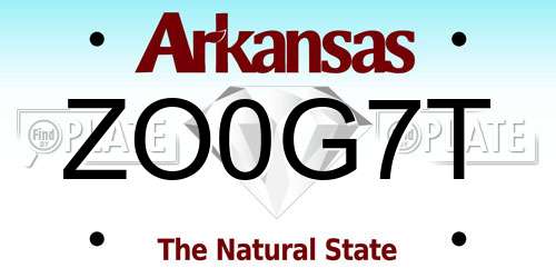ZO0G7T Arkansas License Plate