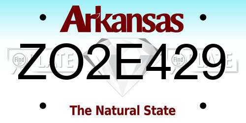 ZO2E429 Arkansas License Plate