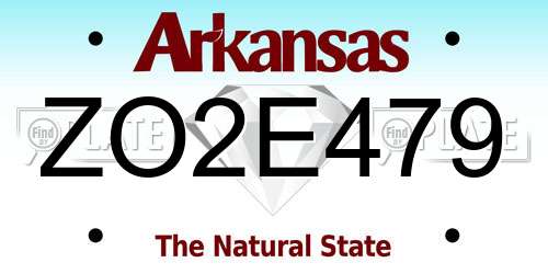 ZO2E479 Arkansas License Plate