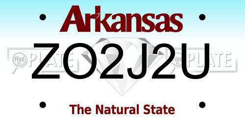 ZO2J2U Arkansas License Plate