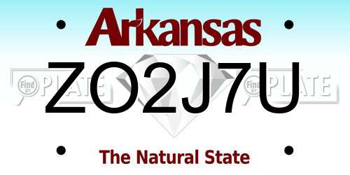 ZO2J7U Arkansas License Plate