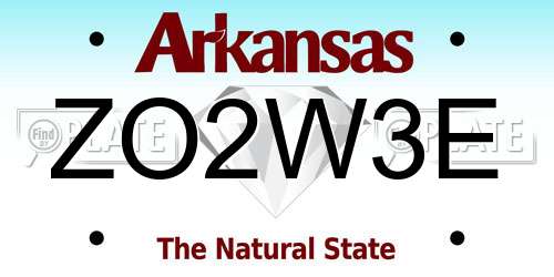 ZO2W3E Arkansas License Plate