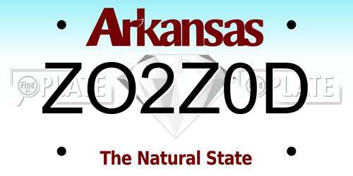 ZO2Z0D Arkansas License Plate
