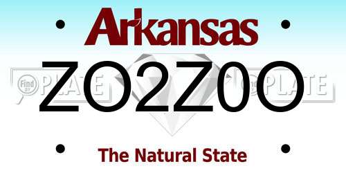 ZO2Z0O Arkansas License Plate