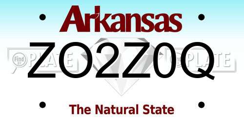 ZO2Z0Q Arkansas License Plate