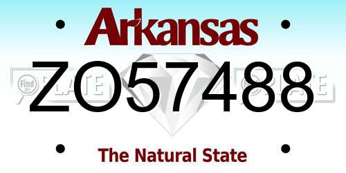 ZO57488 Arkansas License Plate