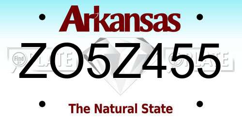 ZO5Z455 Arkansas License Plate