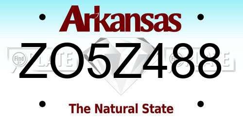 ZO5Z488 Arkansas License Plate