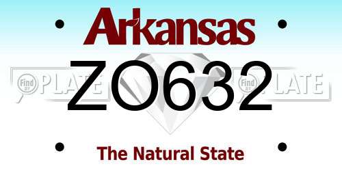 ZO632 Arkansas License Plate