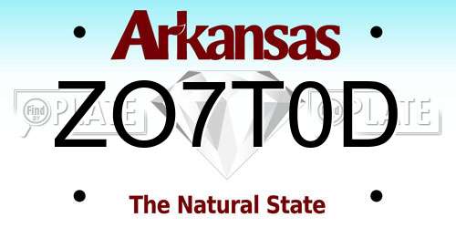 ZO7T0D Arkansas License Plate