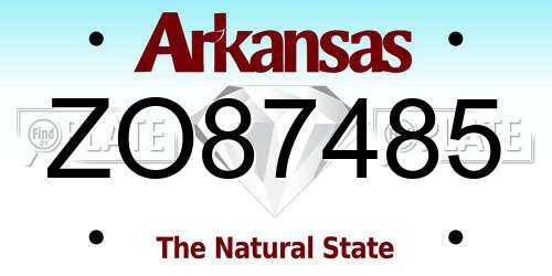 ZO87485 Arkansas License Plate