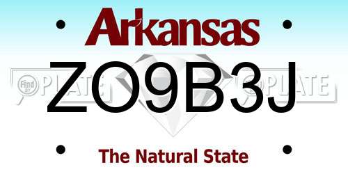ZO9B3J Arkansas License Plate