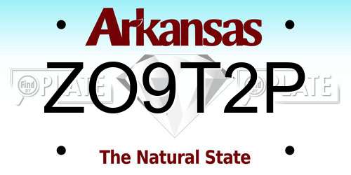 ZO9T2P Arkansas License Plate