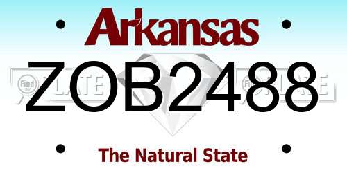 ZOB2488 Arkansas License Plate