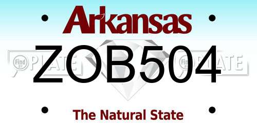 ZOB504 Arkansas License Plate