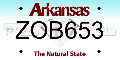 ZOB653 Arkansas License Plate