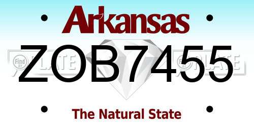 ZOB7455 Arkansas License Plate