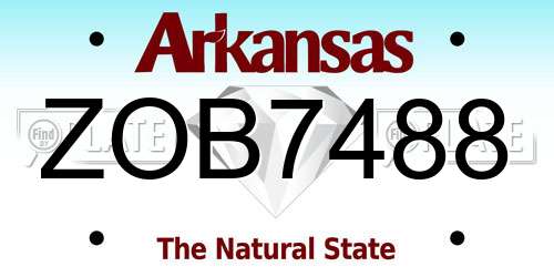 ZOB7488 Arkansas License Plate