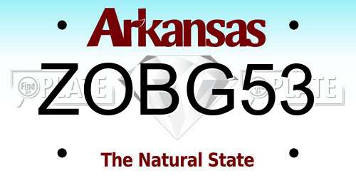 ZOBG53 Arkansas License Plate
