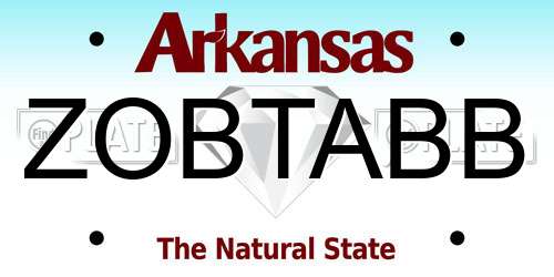 ZOBTABB Arkansas License Plate