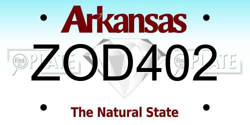 ZOD402 Arkansas License Plate