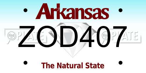 ZOD407 Arkansas License Plate