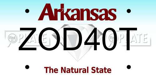 ZOD40T Arkansas License Plate