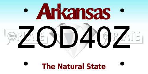 ZOD40Z Arkansas License Plate