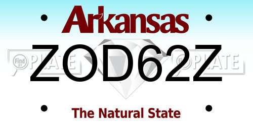 ZOD62Z Arkansas License Plate
