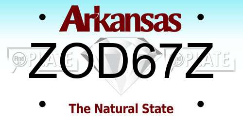ZOD67Z Arkansas License Plate
