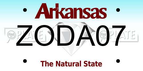 ZODA07 Arkansas License Plate