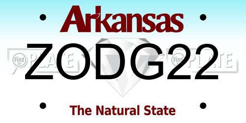 ZODG22 Arkansas License Plate