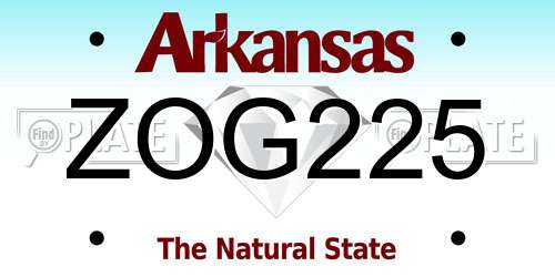 ZOG225 Arkansas License Plate