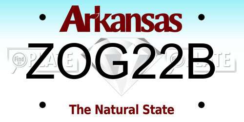 ZOG22B Arkansas License Plate