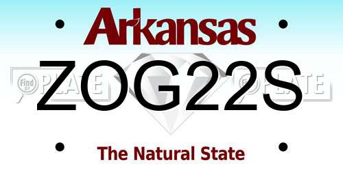 ZOG22S Arkansas License Plate