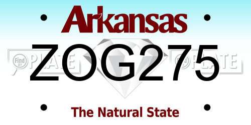 ZOG275 Arkansas License Plate