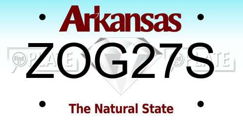ZOG27S Arkansas License Plate