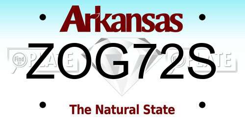 ZOG72S Arkansas License Plate