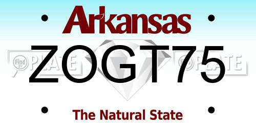 ZOGT75 Arkansas License Plate