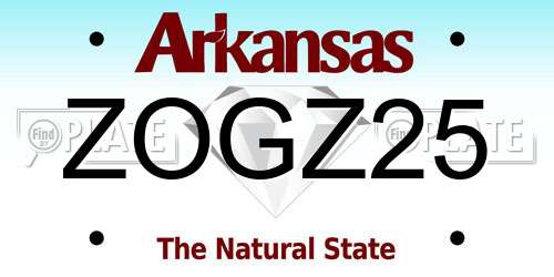 ZOGZ25 Arkansas License Plate
