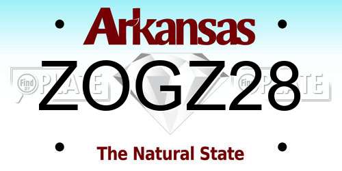 ZOGZ28 Arkansas License Plate