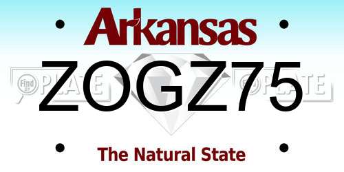 ZOGZ75 Arkansas License Plate